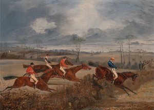 Bir engelli koşudan sahneler: Bir Çit Almak, yakl. 1845. by Henry Thomas Alken