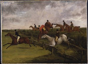 Grand Leicestershire Engelli Koşu, 12 Mart 1829: Tehlike Belirtileri by Henry Thomas Alken
