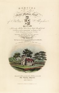 İngilizce Tudor kaligrafi başlığı ve vinyet içeren başlık sayfası by Henry Thomas Alken