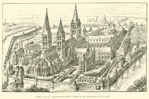 St Germain-des-Pres Manastırı, St Ignatius zamanı (gravür) by Henry William Brewer