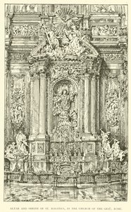 Sunak ve St Ignatius Tapınağı, Gesu Kilisesi, Roma (gravür) by Henry William Brewer