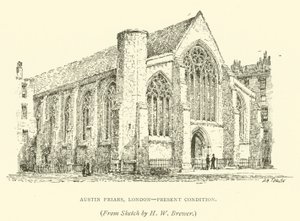 Austin Friars, Londra, mevcut durum (gravür) by Henry William Brewer