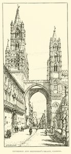 Katedral ve Başpiskopos Sarayı, Palermo (gravür) by Henry William Brewer