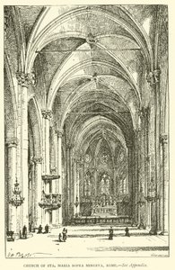 Sta Maria Sopra Minerva Kilisesi, Roma (gravür) by Henry William Brewer