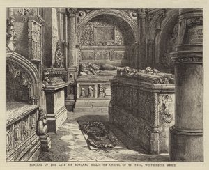 Geç Sir Rowland Tepesi Cenazesi, St Paul Şapeli, Westminster Abbey by Henry William Brewer