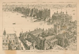 1600 yılı hakkında Londra Köprüsü ve çevresi