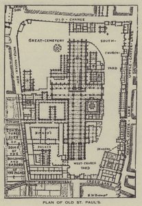Eski St Pauls Planı by Henry William Brewer