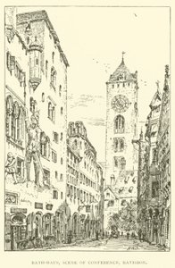 Rath-Haus, konferans sahnesi, Ratisbon (gravür) by Henry William Brewer