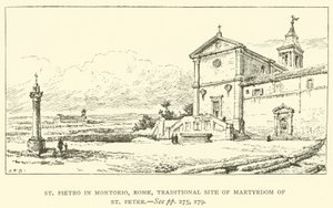 St Pietro Montorio, Roma, geleneksel St Peter Şehitliği sitesi (gravür) by Henry William Brewer