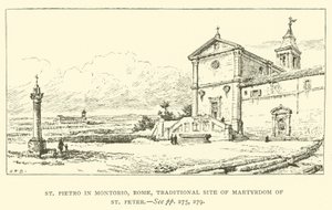 St Pietro Montorio, Roma, geleneksel St Peter Şehitliği sitesi (gravür) by Henry William Brewer