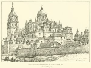 Eski ve Yeni Katedraller, Salamanca (gravür) by Henry William Brewer