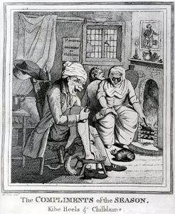 The Compliments of the Season, Kibe Heels und Chillblains, c.1785 