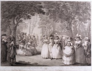Napoliten Ballad Singers ile Carlton House Bahçeleri, William Dickinson (1746-1823), 1784 tarafından oyulmuş by Henry William Bunbury