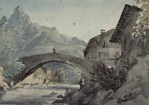 Sallanches Köprüsü ve Aiguille de Varens, (Varennes)