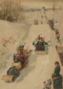 Tobogganing, L. Prang and Co., 1886 (aquatint)