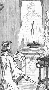 Ruhçuluk: Ruhların çağrışımı Henry de Malvost'un Jules Bois'in “Satanism and Magic” adlı eserinden çizimi 1895 Özel Koleksiyonu by Henry de Malvost