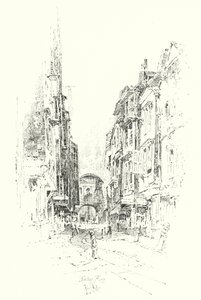 Kasap Row, Londra (lito) by Herbert (after) Railton