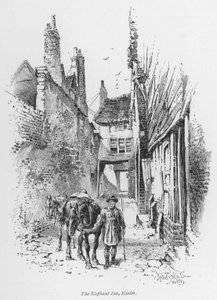 Koçluk: The Elephant Inn, Exeter (taş) by Herbert (after) Railton