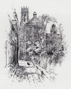 Clifford's Inn'deki köşe (gravür) by Herbert (after) Railton