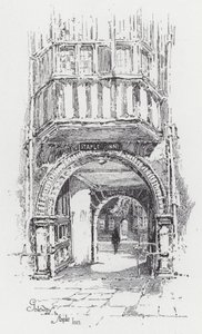 Staple Inn Geçidi (gravür) by Herbert (after) Railton