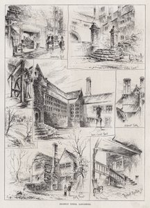 Hoghton Kulesi, Lancashire (gravür) by Herbert (after) Railton