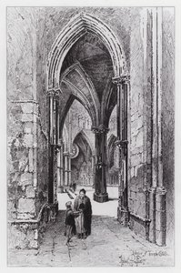 Tapınak Kilisesi'nin içi (gravür) by Herbert (after) Railton