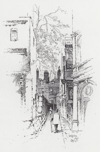 Carey Caddesi'nden Lincoln's Inn (gravür) by Herbert (after) Railton
