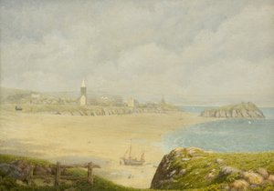 Tenby, Sahil (Tuval üzerine yağlıboya) by Herbert Isambard Owen