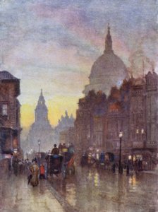 Cannon Street, Yaz Akşamı (renkli taş) by Herbert Menzies (after) Marshall