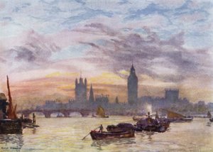 Westminster Kuleleri (renkli taş) by Herbert Menzies (after) Marshall