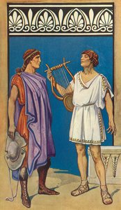 Buruşuk Chiton ve Chlamy'ler ayrıldı, Chiton sağda, 1924.