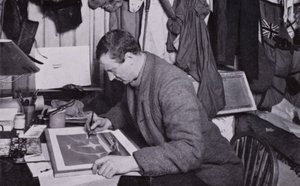 "Bir sanatçı olarak Wilson için tazminatlar vardı" (s/b fotoğraf) by Herbert Ponting