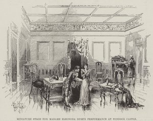 Madam Eleonora Duse'un Windsor Şatosu'ndaki Performansı İçin Minyatür Sahne by Herbert Railton