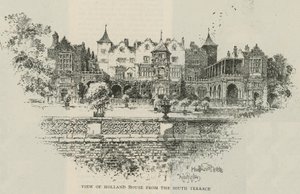 View of Holland House from the south terrace  by Herbert Railton