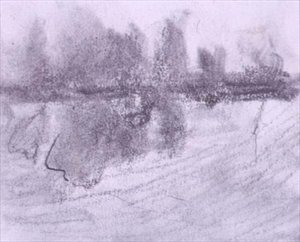 Suya Yansıyan Bir Grup Ağaç (pastel ve kağıt üzerinde yıkama) by Hercules Brabazon Brabazon