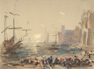 Deniz manzarası recto, Çözülemez eskiz tersi, 1840-1906.