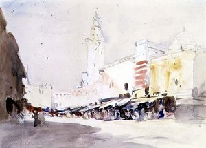 Sokak pazarı, Fas (suluboya) by Hercules Brabazon Brabazon