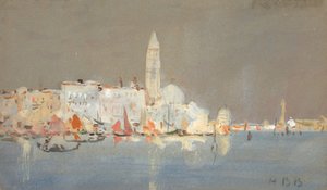 Bir Campanile ile Venedik Capriccio. by Hercules Brabazon Brabazon
