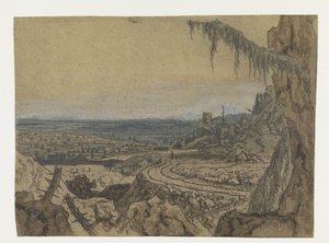 Yol ve Yosunlu Dallar ile Uzak Görünüm by Hercules Segers