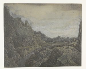 Bir Yol ve Bir Nehir ile Kayalık Manzara by Hercules Segers
