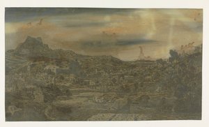 Nehirli Vadi ve Dört Kuleli Kasaba by Hercules Segers