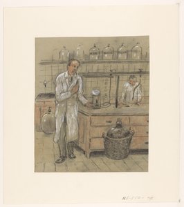 Bir laboratuvarda iki adam by Herman Heijenbrock (possibly)