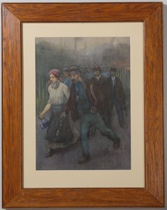 Madenci karısıyla yürüyen madenciler by Herman Heijenbrock