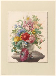 Kelebekli Cam Vazoda Çiçekler Vaas'ta Bloemen Atalanta ile tanıştı by Herman Henstenburgh