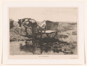 Çayırda at arabası Sağlıkta (nesnedeki başlık) by Herman Johannes van der Weele