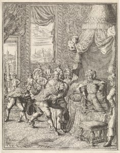 Vasco da Gama, Kalküta Kralı ile seyirci önünde by Herman Padtbrugge