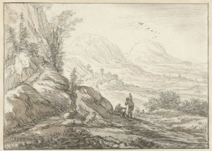 Vadi manzaralı dağ manzarası by Herman Saftleven