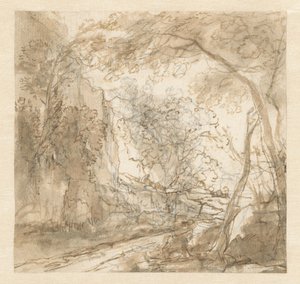 Ağaçlar arasında yol ile manzara by Herman van Swanevelt (possibly)