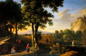 Bir Manzaradaki Kutsal Aile, 1640 dolayları (tuval üzerine yağlı boya) by Herman van Swanevelt