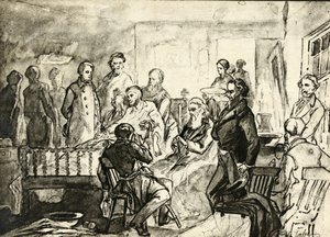 Abraham Lincoln on his Death Bed, c.1865  by Hermann Faber
